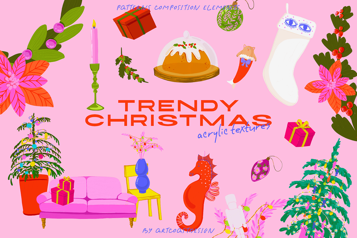 Acrylic Trendy Christmas, an Object Graphic by nadispasibenko (Photo 1 of 18)