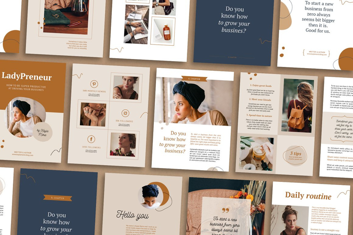 eBook / CANVA, INDD / Kayla, a Magazine Template by Mirazz (Photo 4 of 17)
