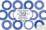 Royal Blue Lace Circle Frames, an Illustration by Amanda Ilkov (Thumbnail 1 of 5)