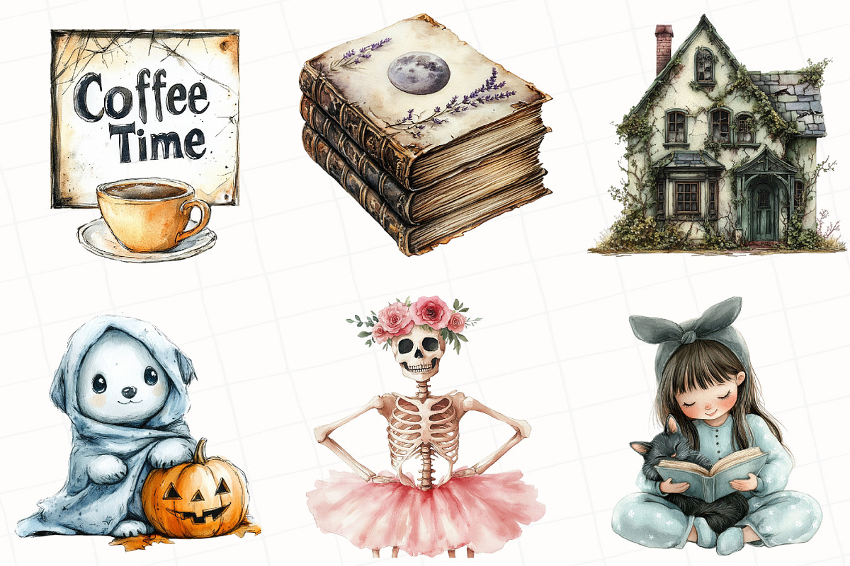 Pastel Halloween Sublimation Clipart, an Illustration by OK Design (Photo 2 of 5)