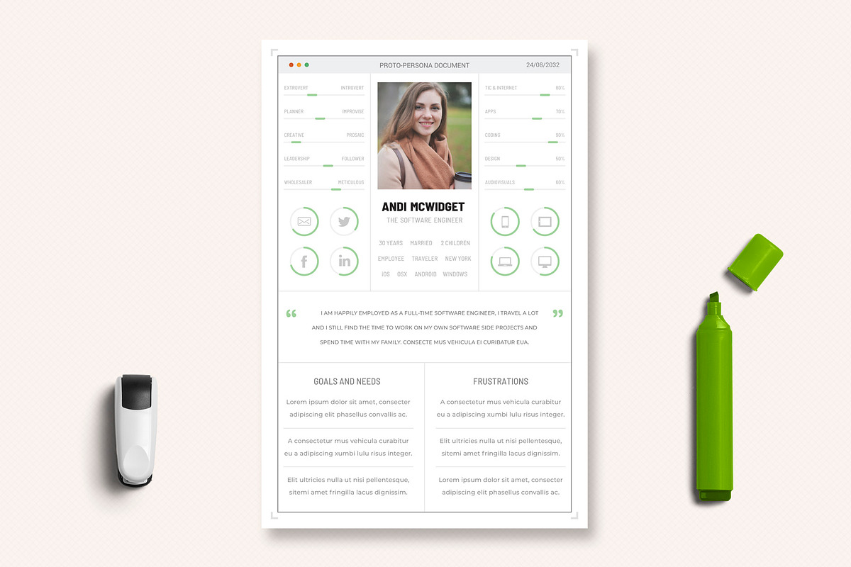 UX Workflow - Proto-Persona CardsV2, a Stationery Template by Sargatal (Photo 4 of 7)