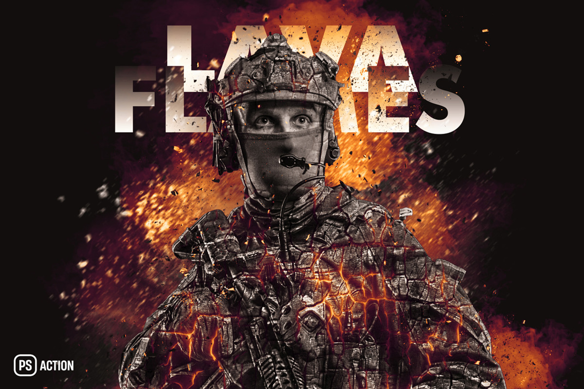 Lava Flames Glow Photoshop Action, an Action Add-On by iHemalaya (Photo 3 of 8)