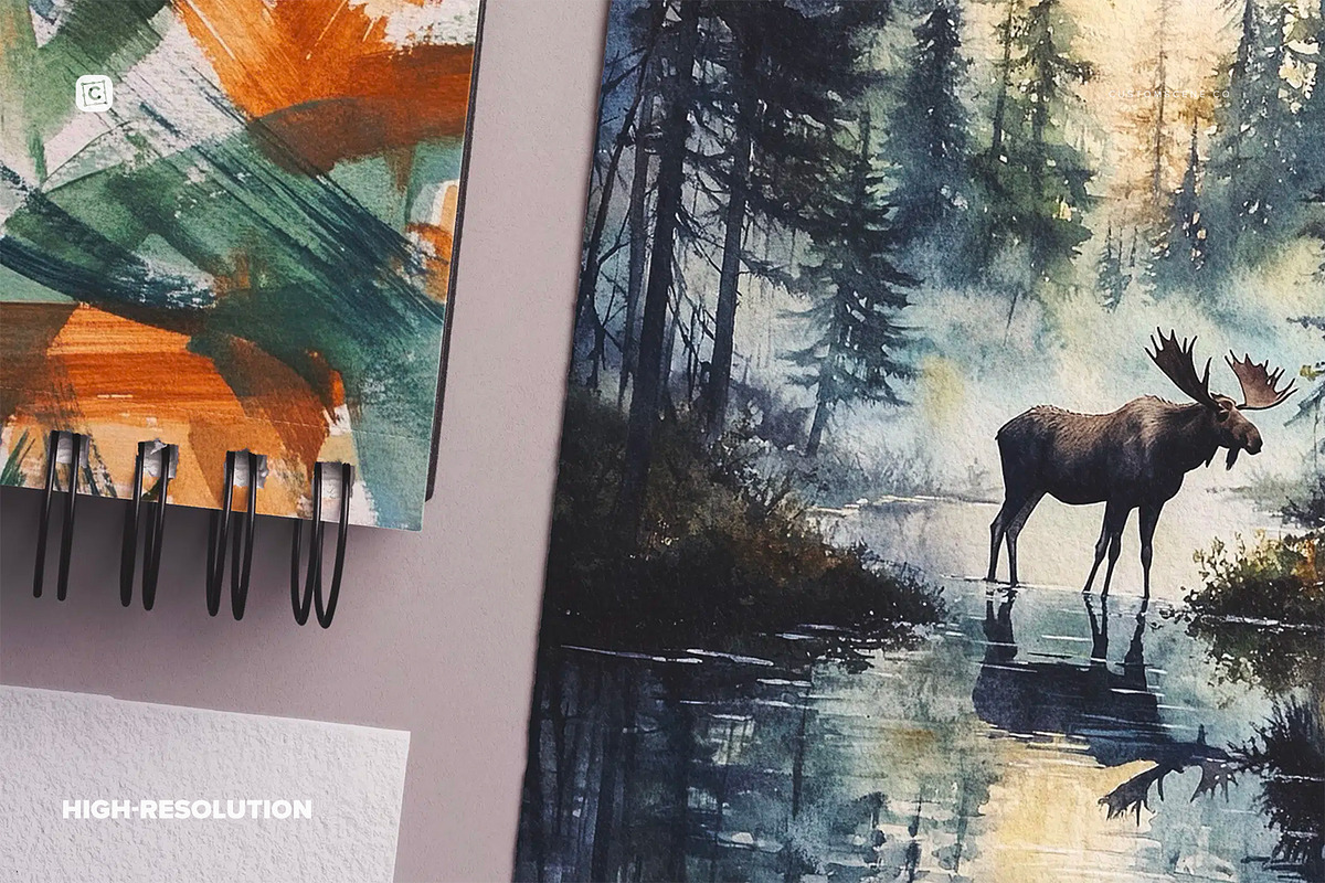 Watercolor Paper Mockup Layout, a Product Mockup by Custom Scene (Photo 3 of 10)