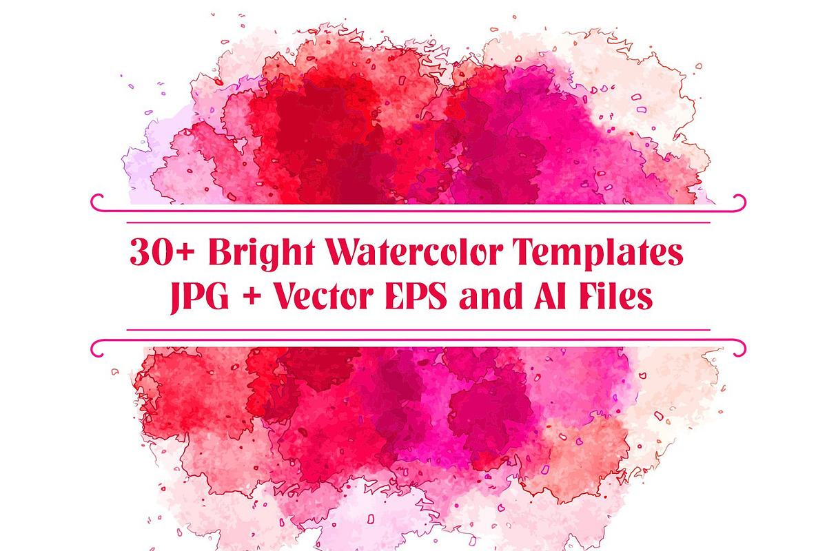 30+ Vector Watercolor Templates, a Background Graphic by Kseniya-Omega (Photo 1 of 6)