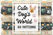 Cute puppy dog pattern bundle, a Pattern Graphic by RevolutionizZed (Thumbnail 1 of 17)