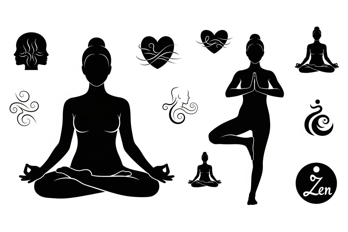 Yoga Meditation Silhouette Vector Bu, an Illustration by Artivon (Photo 24 of 40)