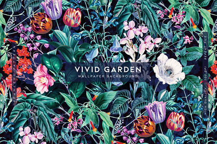 Vivid Garden, a Wallpaper Graphic by MalyskaStudio
