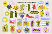 Suspicious Veggies - vector stickers, a Decorative Illustration by marmarina (Thumbnail 2 of 11)