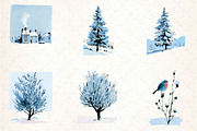 Watercolor Winter Clipart Collection, an Illustration by DreamCafeArt (Thumbnail 5 of 6)