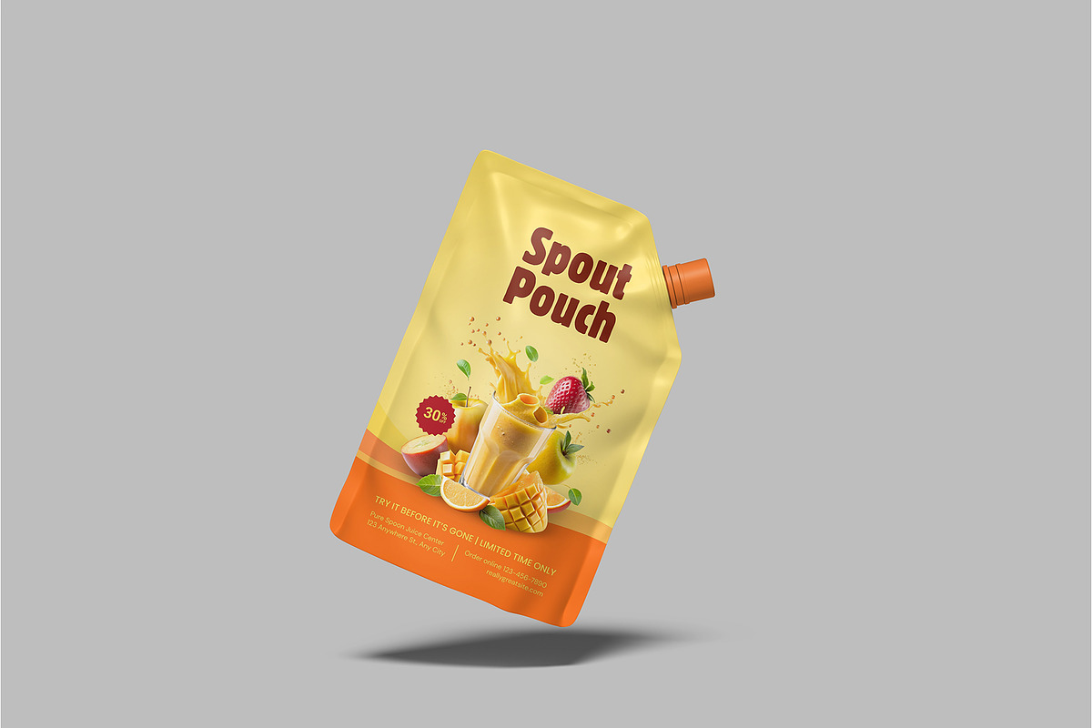 Spout Pouch Packaging Mockup, a Packaging Mockup by Bangdastudio (Photo 2 of 5)