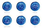 Watercolor zodiac signs, an Illustration by Blue Ink Studio (Thumbnail 2 of 4)