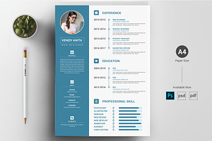 Clean CV / Resume PSD Template