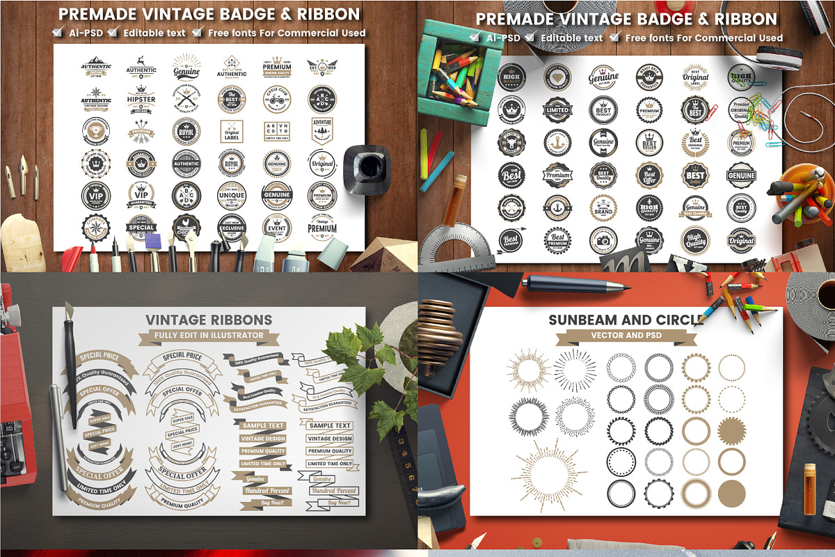 568 Vintage Objects and Badges, a Branding & Logo Template by Toonsteb (Photo 24 of 24)