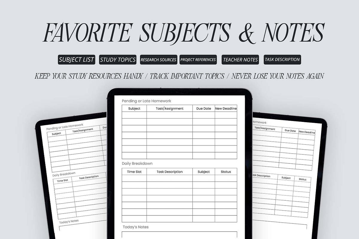 Minimal Homework Planner PDF preview 3