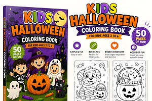 Kids Halloween Coloring Book, a Seasonal Illustration by Coco Bloom