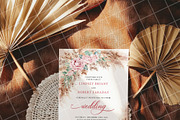 Boho 5x7 Invitation card mockup PSD, an Advertising Mockup by Blush Roses Print (Thumbnail 3 of 9)