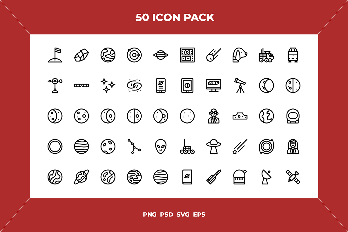 Astronomy icons, an Outline Icon by Wencory (Photo 1 of 2)