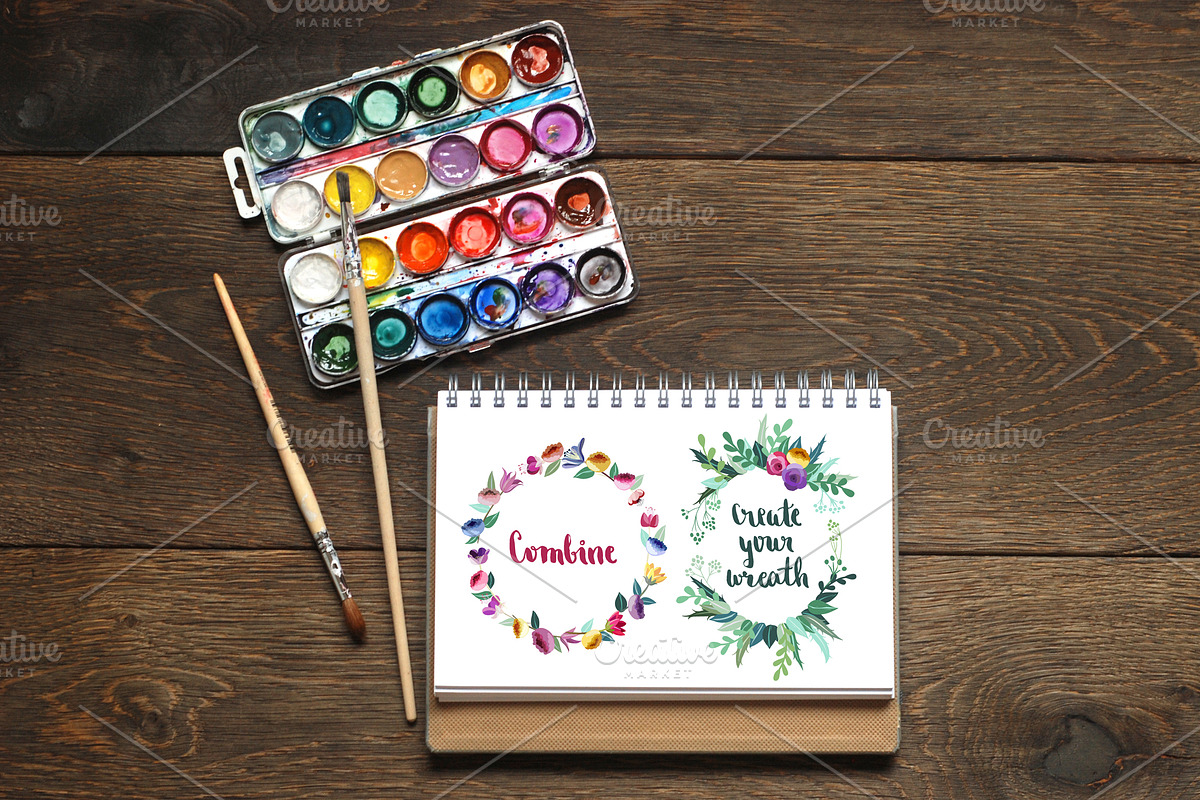 Flowers & Leaves Vector Set, a Decorative Illustration by Moo Graphics (Photo 2 of 6)