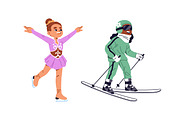Children playign sports games set, a Person Illustration by PaperTrident (Thumbnail 3 of 7)