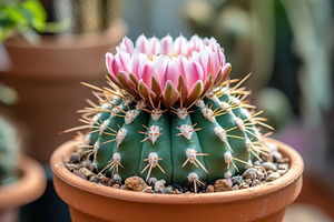 Beautiful blooming cactus with vibra, a Photo by Tanuart