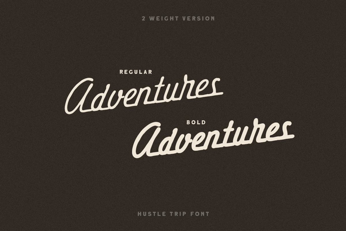 Hustle Trip Vintage Monoscript, a Script Font by Letterhend Studio