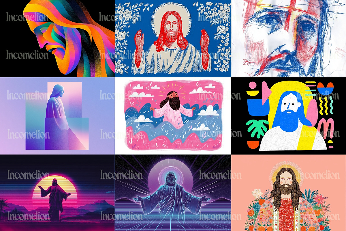200 Jesus Christ Illustrations, a Person Illustration by Incomelion (Photo 10 of 20)