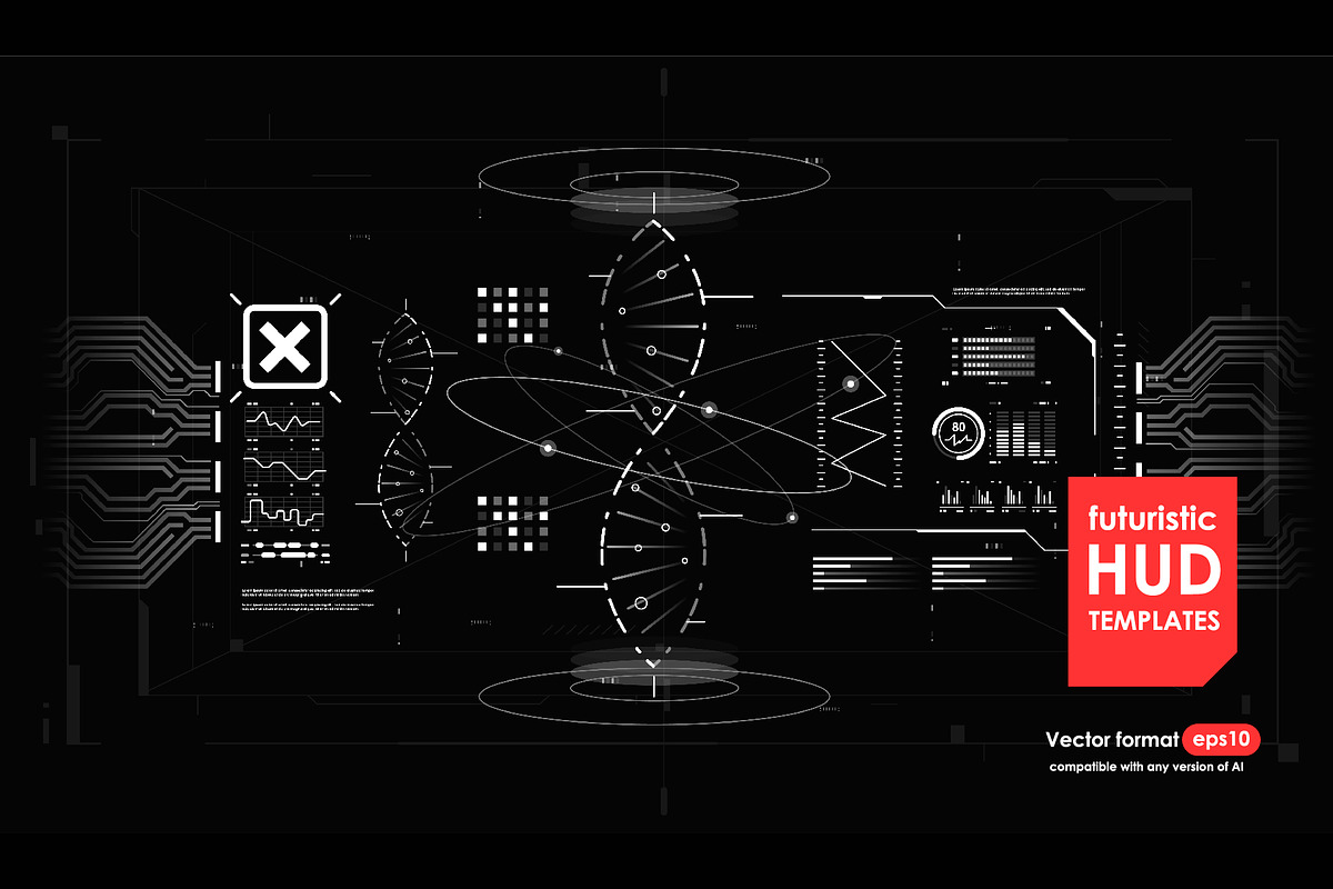 Futuristic Hud templates., a Technology Illustration by Andrew_Derr (Photo 3 of 5)