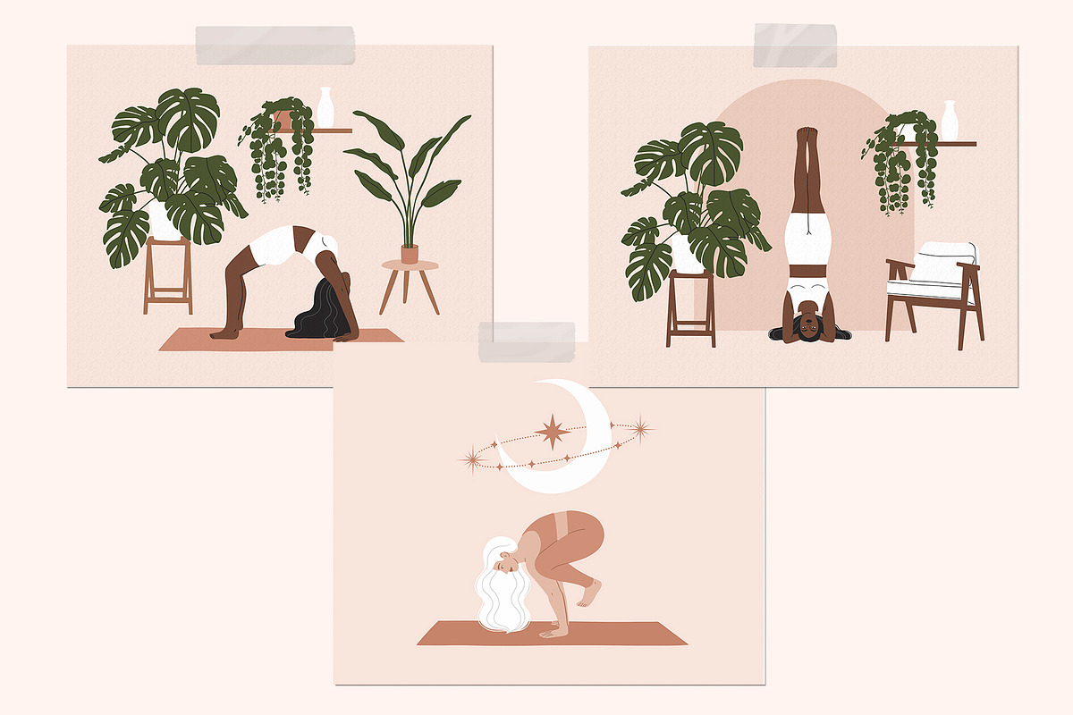 Yoga Poses Illustrations Collection, a Healthcare Illustration by Katerina Osa (Photo 6 of 12)