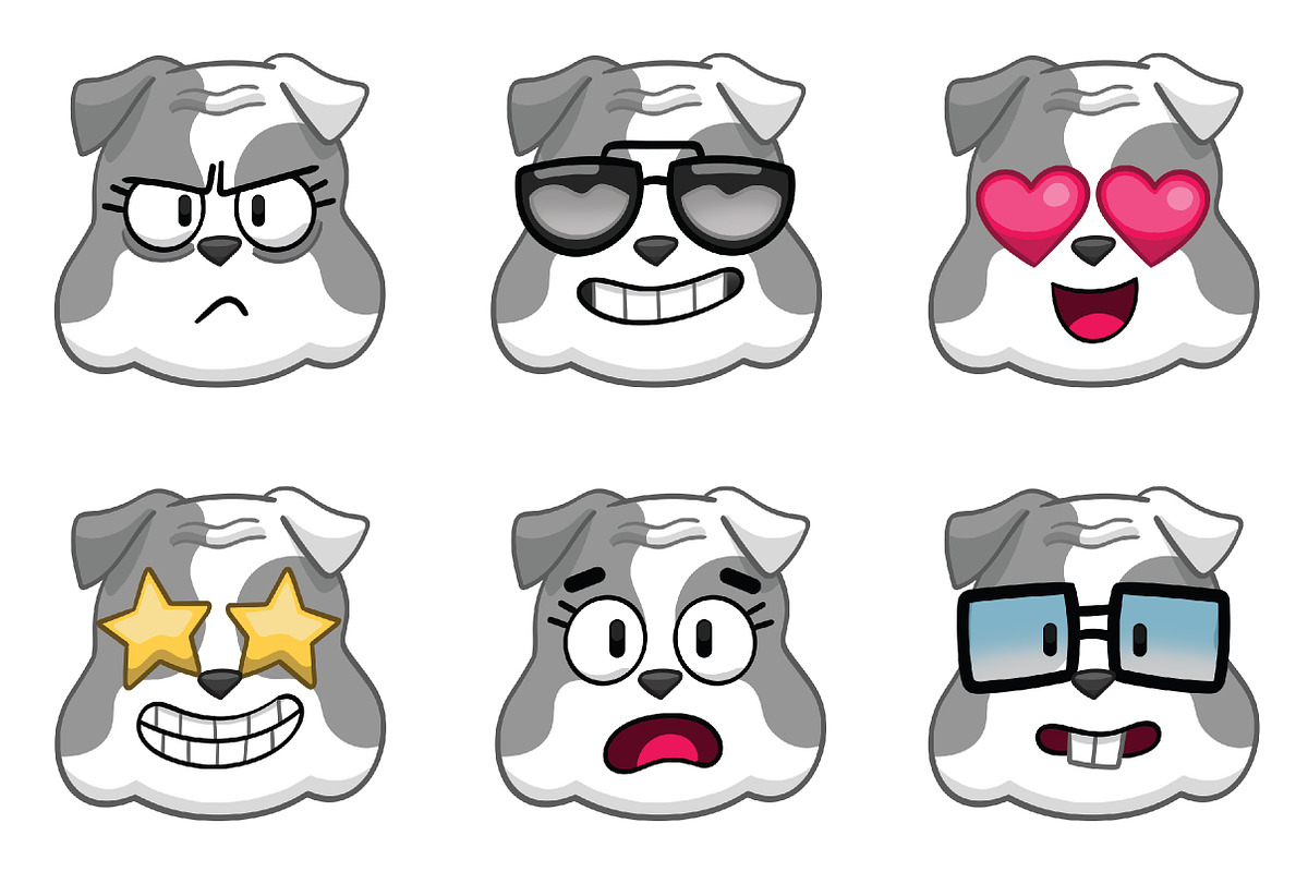Bulldog Emoji Set, an Animal Illustration by Cartoon Shop (Photo 6 of 10)