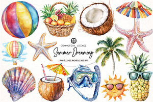 Summer Dreaming Clipart, an Illustration by SinaCreation