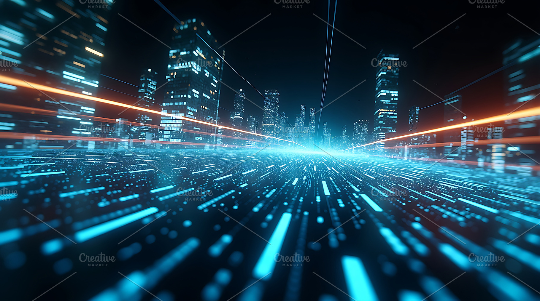 Futuristic Digital City Data Highway, a Technology Photo by Artonix