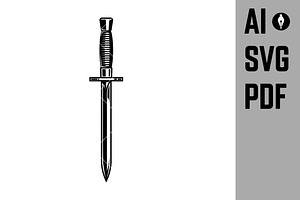 Illustration of dagger in monochrome, an Object Graphic by Vectorhight