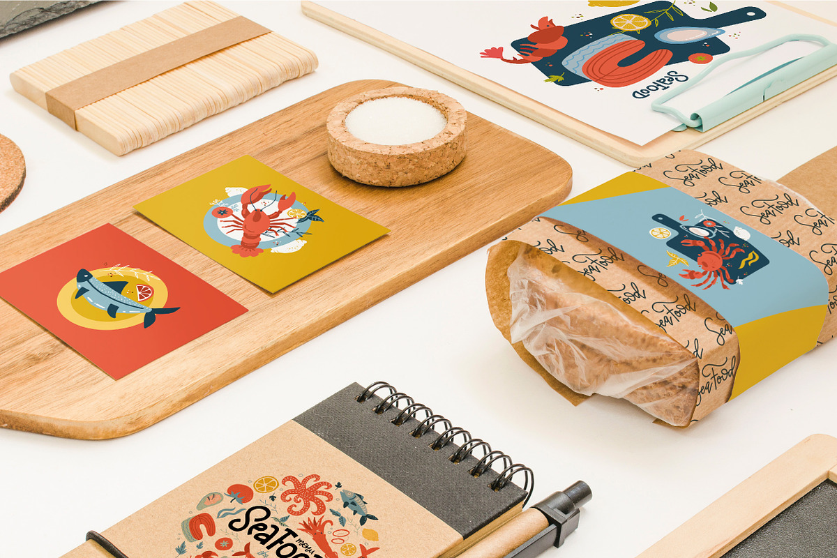 Hand drawn SEAFOOD clipart concepts, a Food Illustration by Lana Sham (Photo 6 of 7)