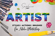 Artist Styles Actions Brushes Set, an Action Add-On by Sophico (Thumbnail 1 of 12)