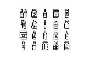 Medical containers with drops and, an Object Graphic by pikepicture