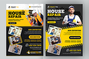 House Repair Flyer Template Bundle, a Flyer Template by Artonix