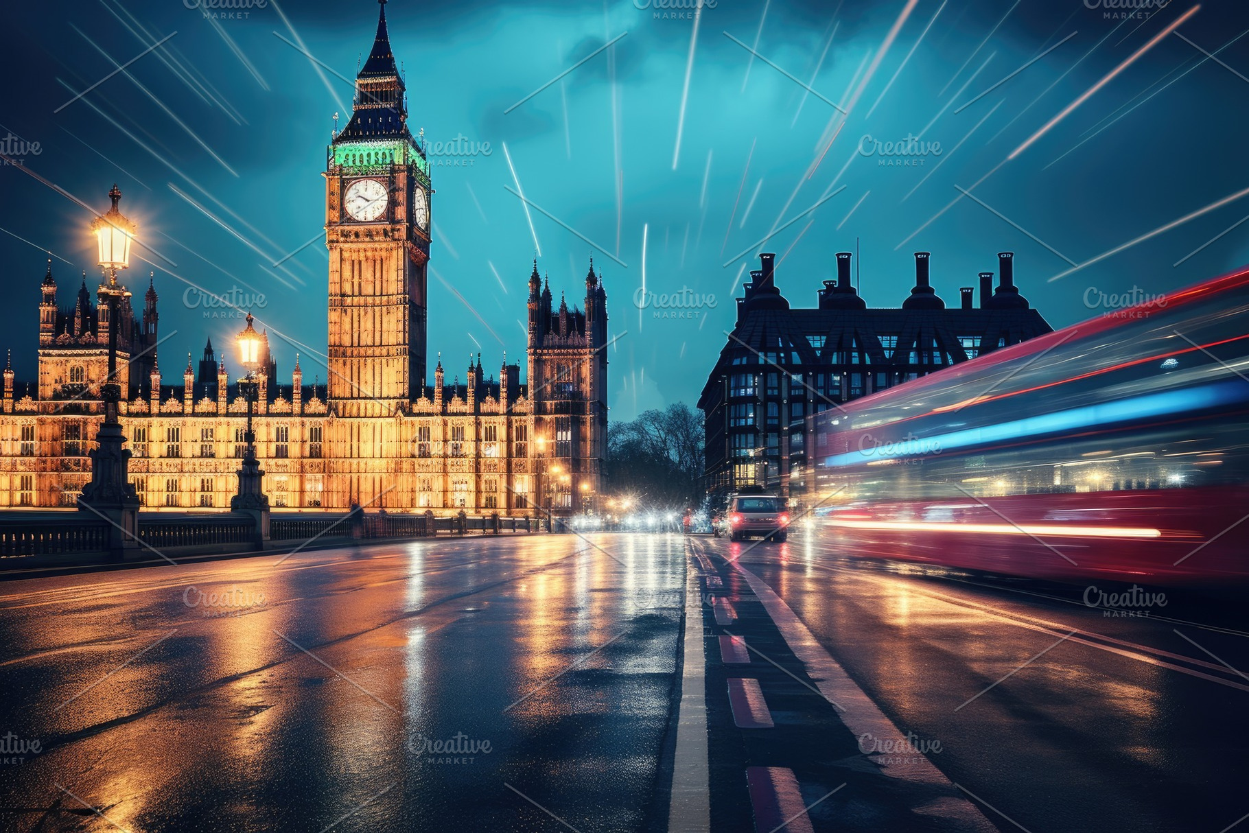 Big Ben at night, London, UK. Long e, a Photo by Iftikhar Alam