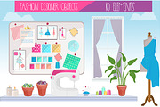 Fashion Designer Set - 10 Elements, an Object Illustration by Melisende Vector (Thumbnail 1 of 3)