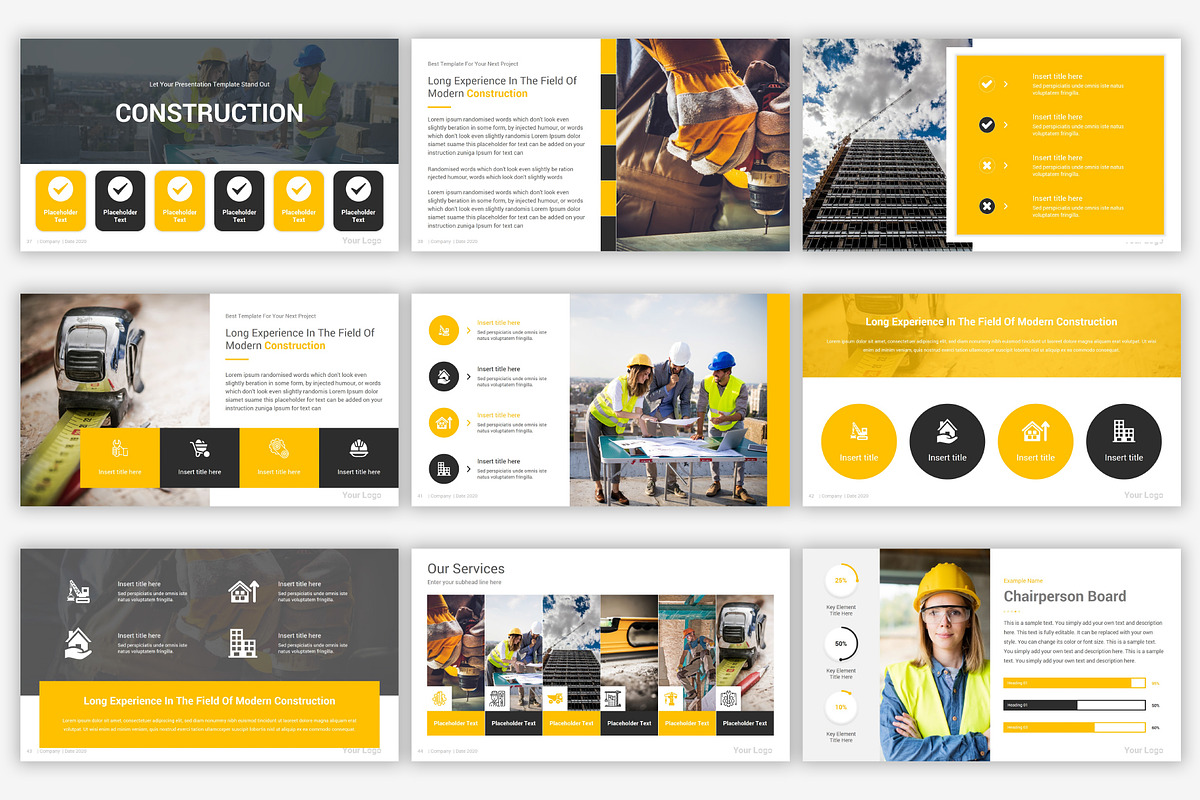 Construction PowerPoint Template, a Presentation Template by SlideOne (Photo 9 of 12)