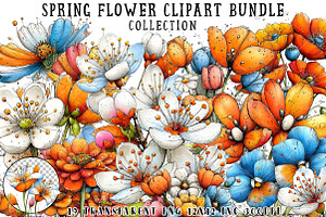 Spring Flower Clipart Bundle, an Illustration by OK Design