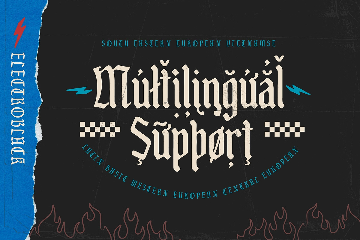 Electro Black Vintage Blackletter, a Blackletter Font by alit design (Photo 8 of 18)