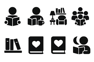 Silhouettes of reading activities in, an Education Illustration by ZinetroN