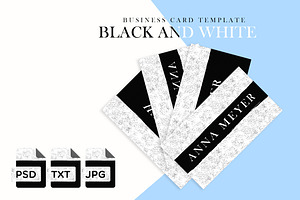 Modern Black And White Business Card