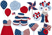 4th of July Dark Clipart, a Decorative Illustration by GlamArtZhanna (Thumbnail 3 of 4)