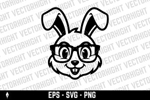Illustration of rabbit head. Design, an Animal Illustration by Vectorhight