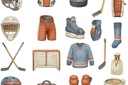 Hockey Gear Winter Sports Set, an Object Graphic by RT Studio (Thumbnail 3 of 4)
