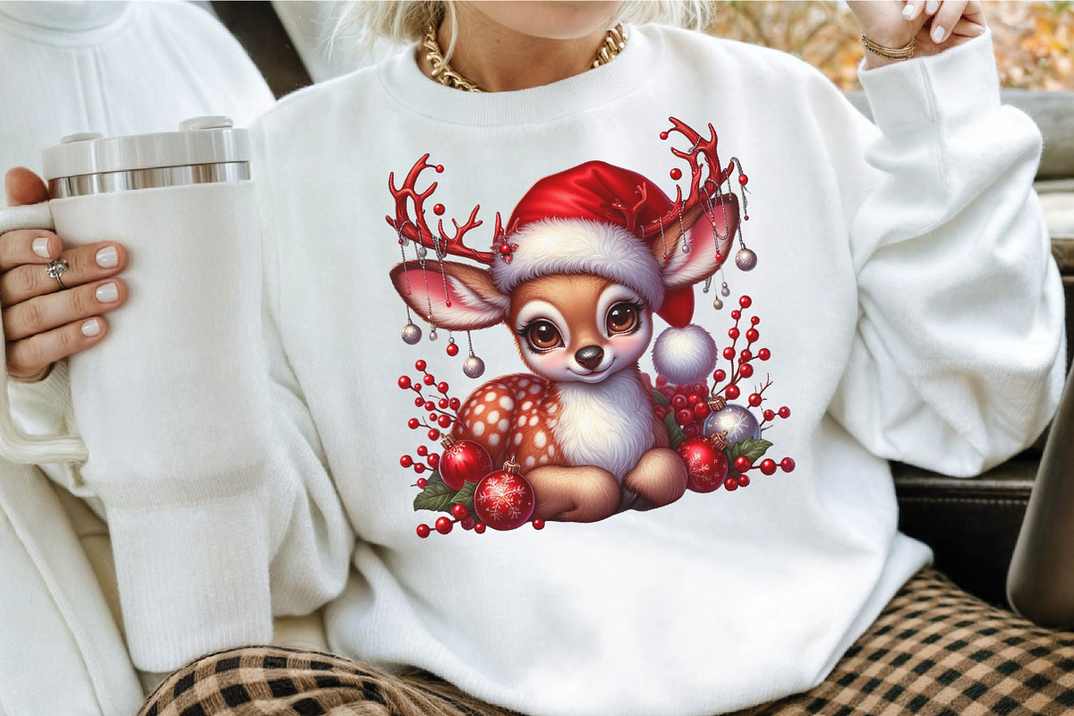 Cute Reindeer Christmas PNG, an Illustration by Craft Nest (Photo 3 of 7)