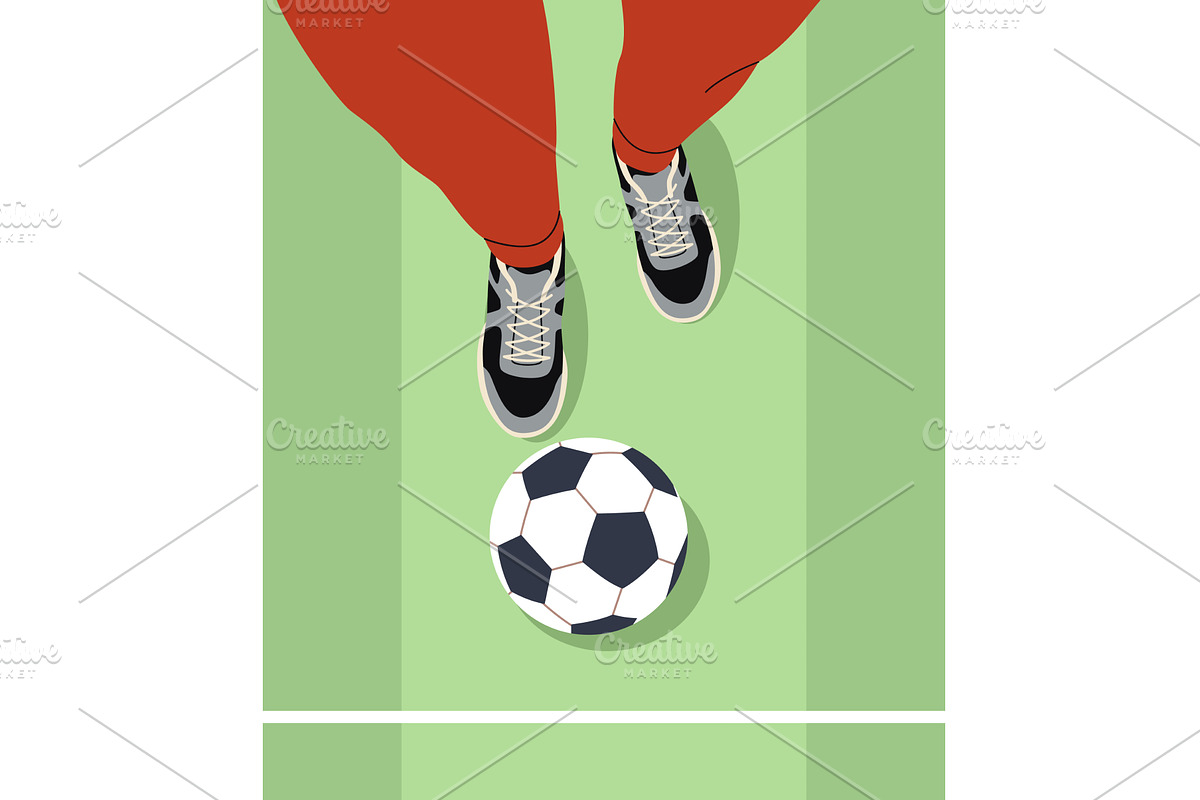 Feet in sneakers top view and, a Sport Illustration by YummyBuum