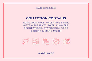 100 Valentine Line Icons, an Outline Icon by Creative Perspective