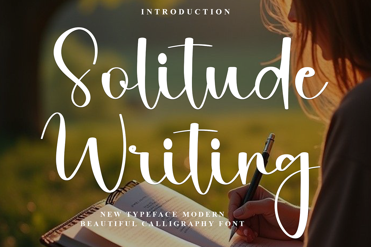 Solitude Writing, a Handwritten Font by FreshTypeINK (Photo 1 of 11)